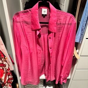 CAbi Vibrant Pink Button-Down Shirt